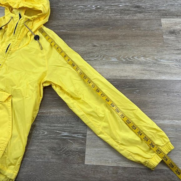 COLUMBIA SPORTSWEAR Half Zip Yellow Hooded Windbreaker Rain Coat Men's Medium - Picture 6 of 10